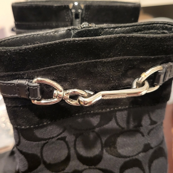 Coach Black Arissa High Heel Ankle Boots Booties Size 7.5B  Made In Italy - Picture 5 of 12